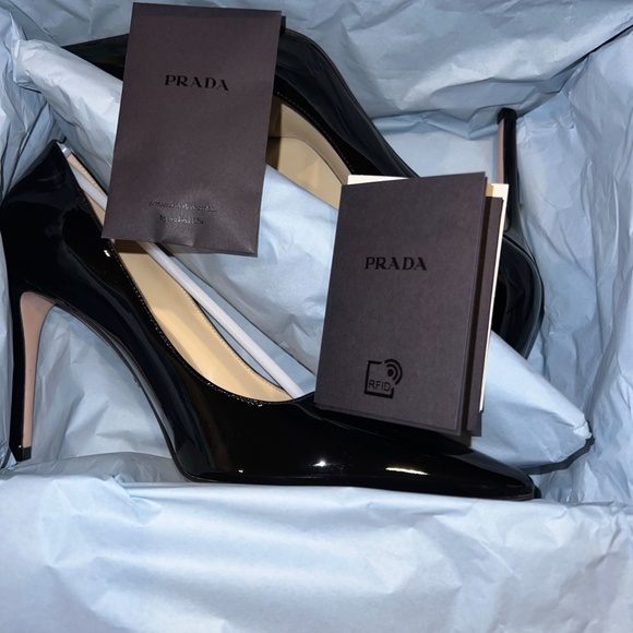 Prada Classic Patent Leather Stiletto Pumps - Picture 10 of 12